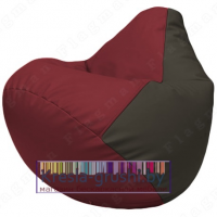 Бескаркасное кресло мешок Груша Г2.3-2116 (бордовый, чёрный)